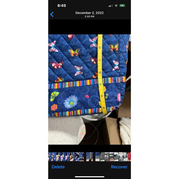 Americana by Sharif Blue Red 
Butterfly Floral Large Quilted 2 Handle
Tote Bag - Picture 12 of 14